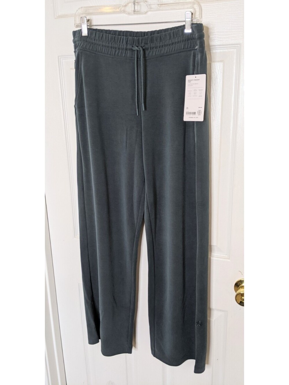 Athleta Women's Seasoft Mid Rise Straight Pants NWT Soft Blue-Green Size Large - Picture 3 of 8